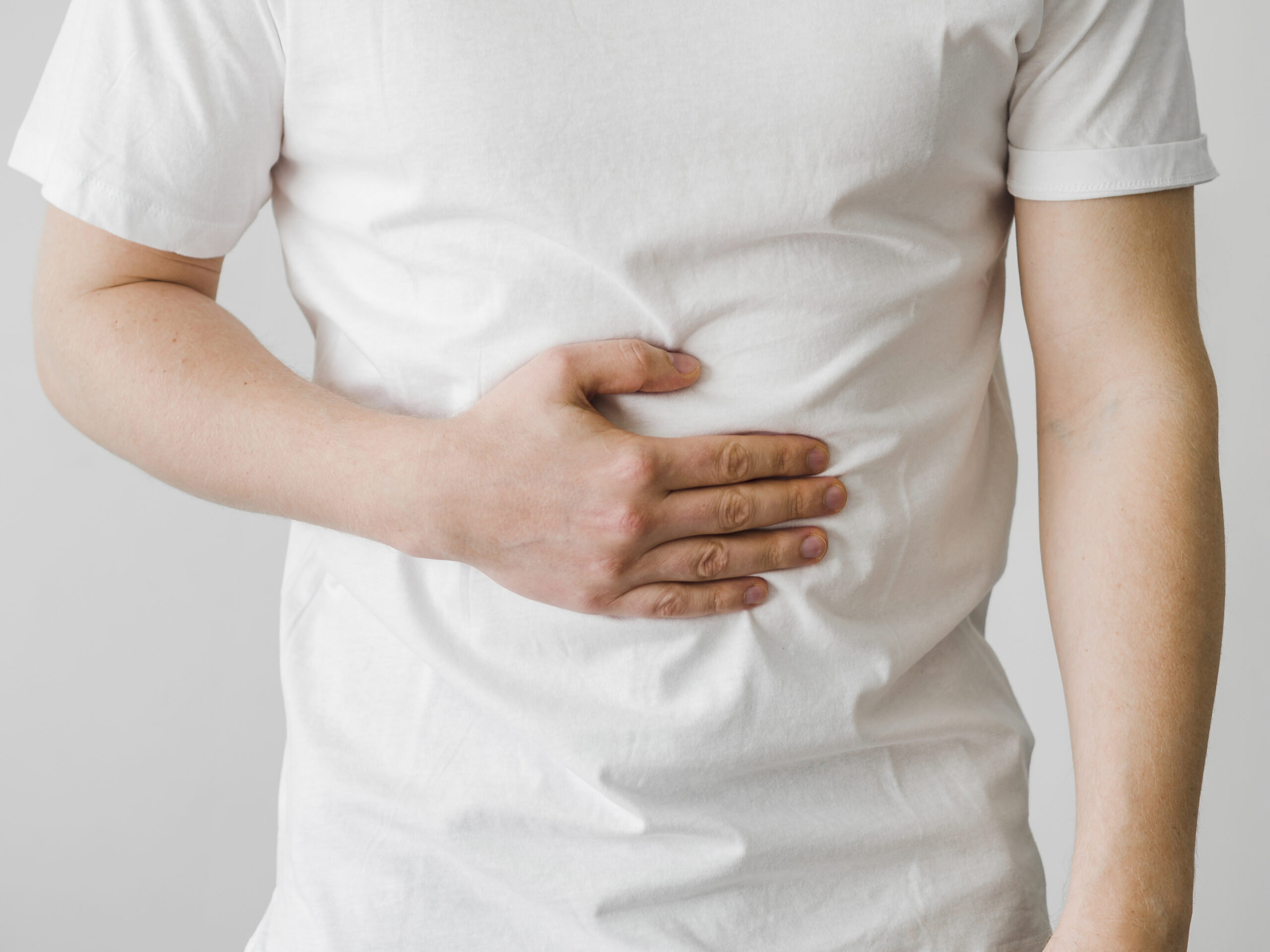 close up patient with stomachache