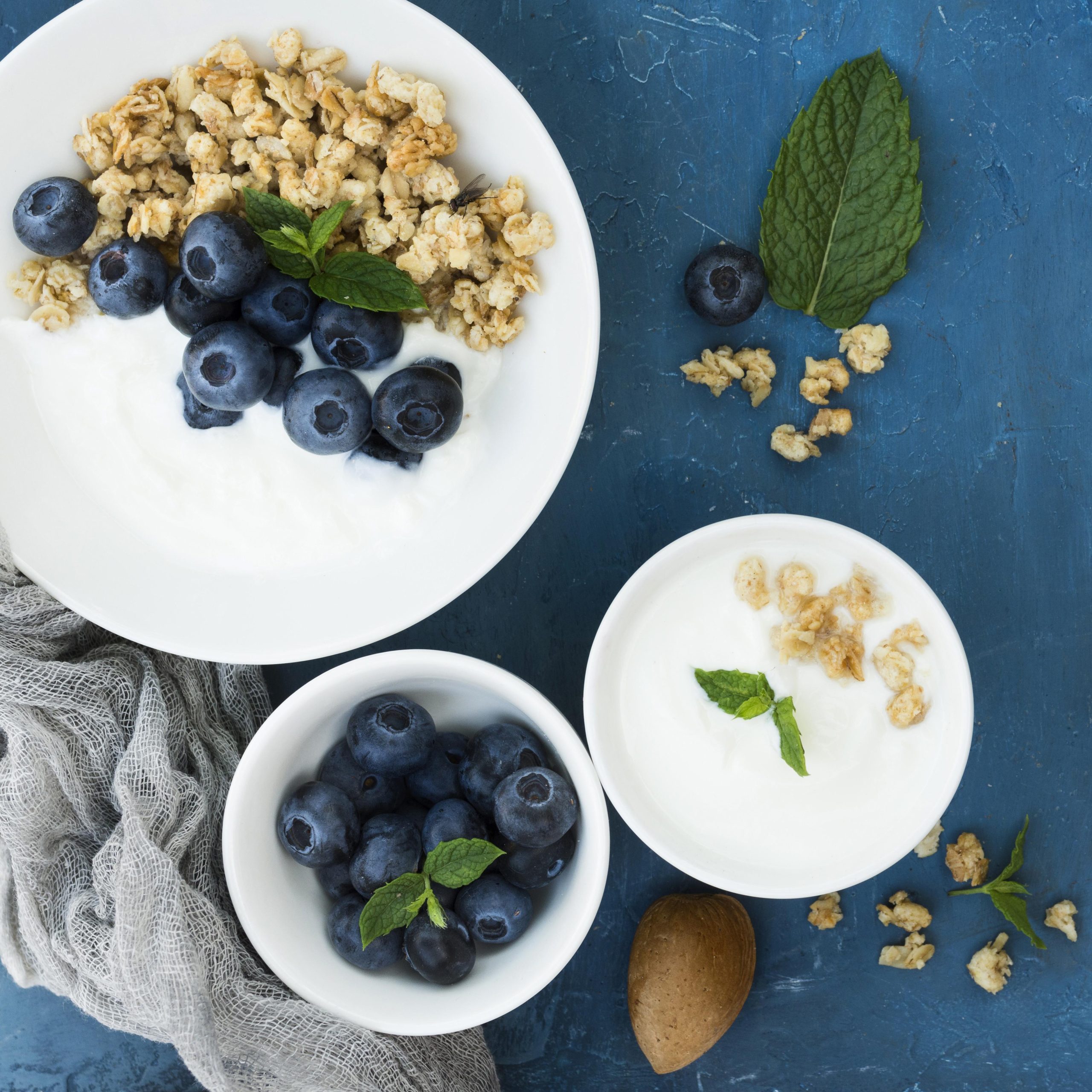 healthy morning food top view berries healthy morning food top view berries